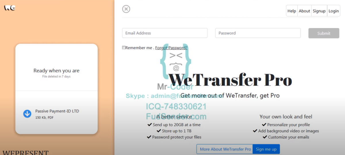 new wetransfer scampage