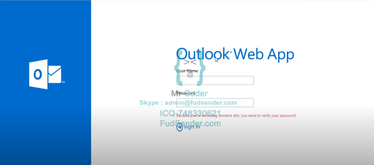 outlook webapp scam page