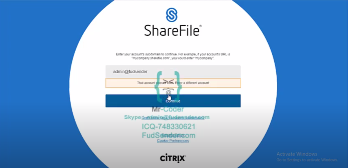 Share File Scam Page with share file fud page