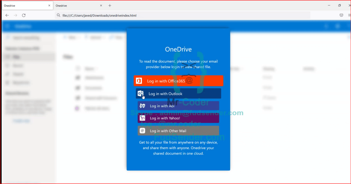 OneDrive ScamPage